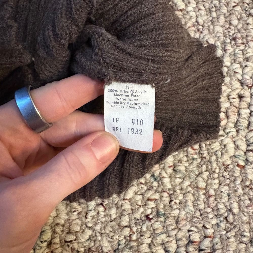 Vintage LEAP Women's Brown Fair‎ Isle Knit V Neck Sleeveless Sweater Vest - Picture 4 of 6